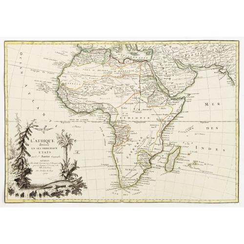 Old map image download for L'Afrique divisee en ses principaux etats par le sr. Janvier..