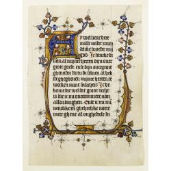 Manuscript leaf on vellum from a Dutch Book of Hours.