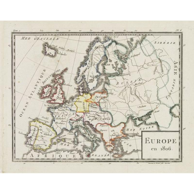 Europe en 1806.