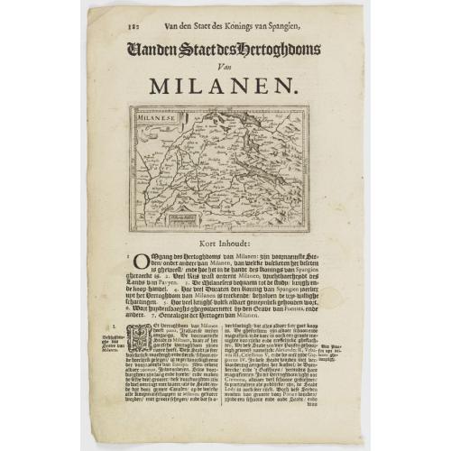 Old map image download for Milanese.