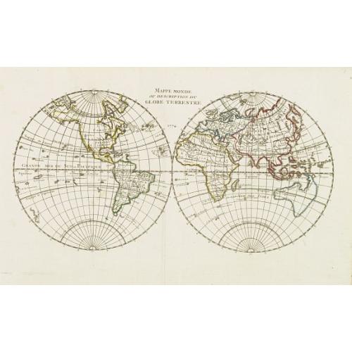 Old map image download for Mappe Monde ou Description du Globe Terrestre.