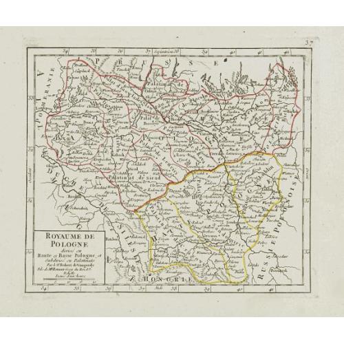 Old map image download for Royaume de Pologne divisé en Haute et Basse Pologne..