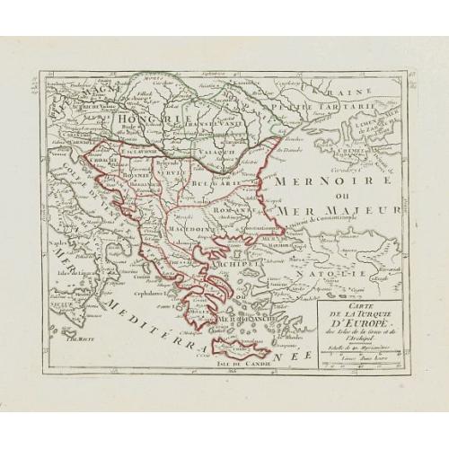 Old map image download for Carte de la Turquie d\'Europe des Isles de la Grece et de l\'Archipel.