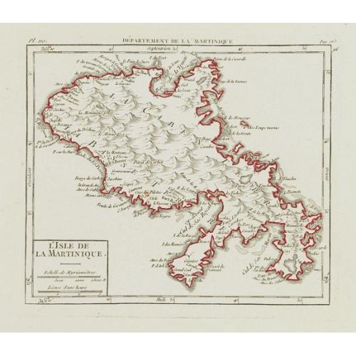 Old map image download for L\'Isle de la Martinique.