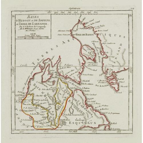 Old map image download for Bayes d'Hudson et de Baffins, et Terre de Labrador.