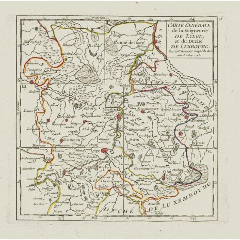 Carte Générale de la Seigneurie de Lyege, et du Duché de Limbourg.