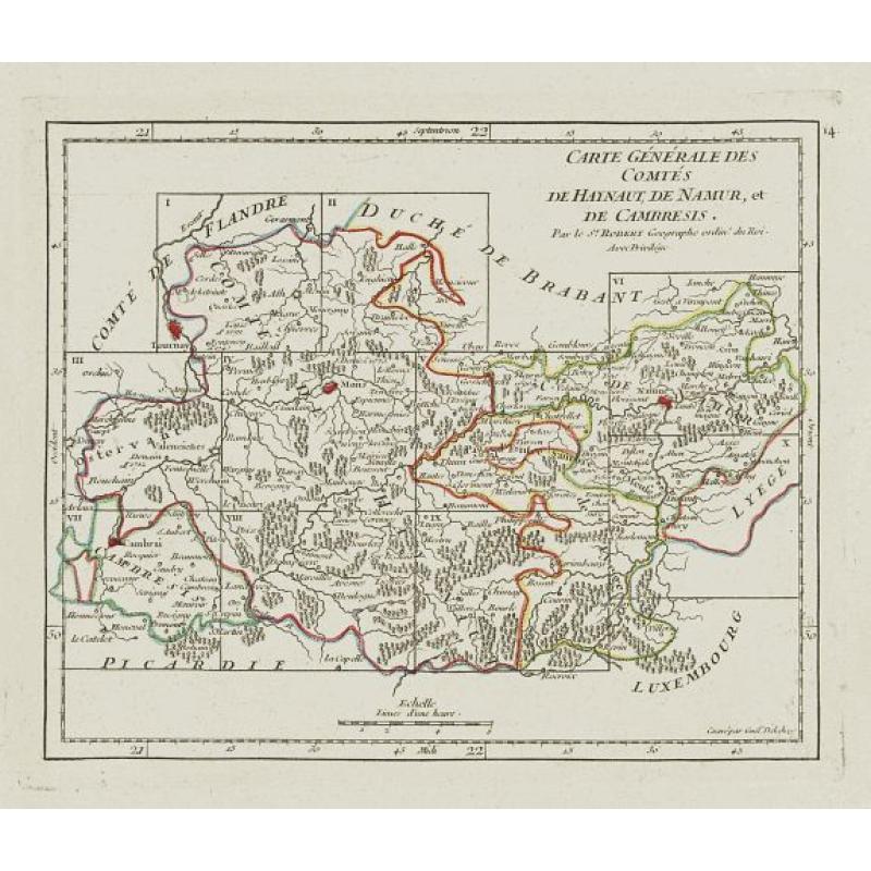 Carte Générale des Comtés de Haynaut, de Namur, et de Cambresis.