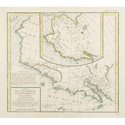 Old map image download for Carte de la Californie et des Pays Nord-Ouest..4de Carte