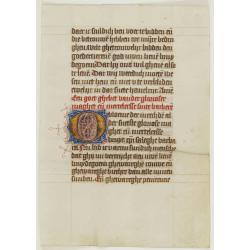 Leaf on vellum, from a manuscript book of hours.