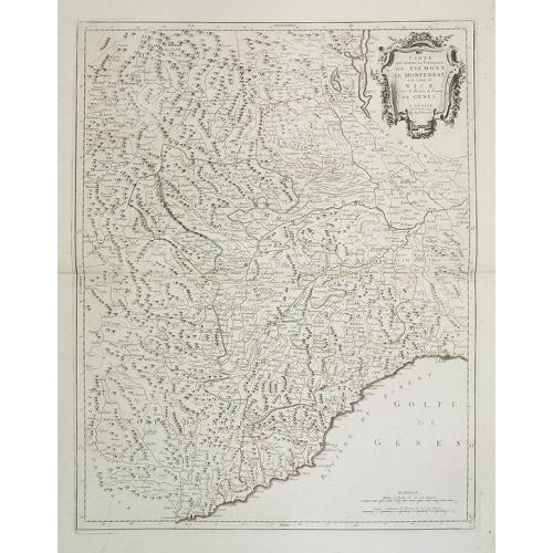 Old map image download for Carte qui contient la Principauté de Piémont, le Monferrat, et la Comté de Nice, avec la Rivière de Ponent de Gènes.