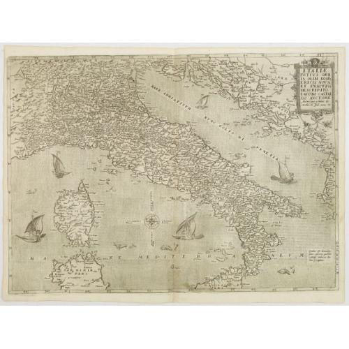 Old map image download for Italia totius orbis olim domatricis nova et exactiss descriptio Jacobo Castaldo auctore.