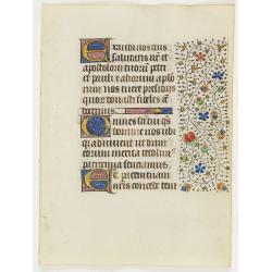 Leaf on vellum from a manuscript Book of Hours, use of Rome.