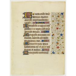 Leaf on vellum from a manuscript Book of Hours, use of Rome.