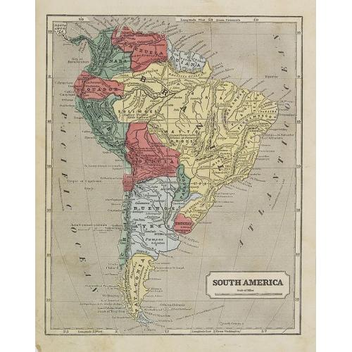 Old map image download for South America.