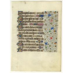 Leaf on vellum from a manuscript Book of Hours, use of Rome.