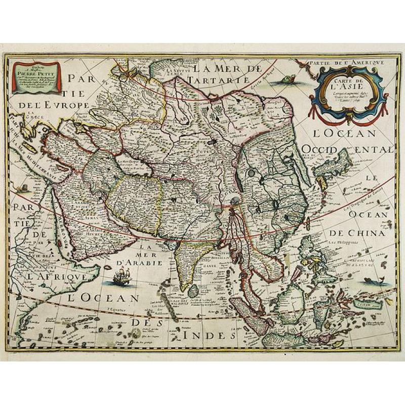 Carte de l' Asie. . . Didiée a Maitre Pierre Petit. . .