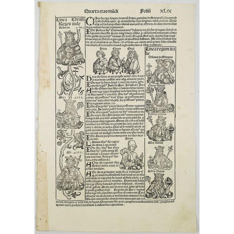 [Text page with Prophets and Kings, Quarta Etas Mudi. Foliu. XL IX ].