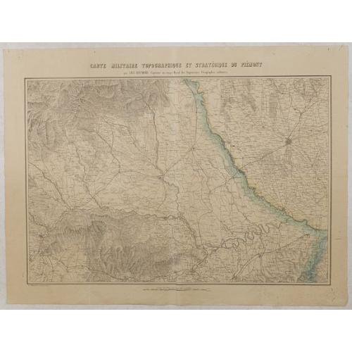 Old map image download for Carte militaire topographique et stratégique du Piemont.