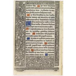 Leaf on vellum from a printed Book of Hours.