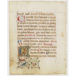 A manuscript leaf from a Book of Hours.