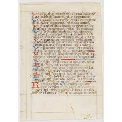 A manuscript leaf from a Book of Hours.