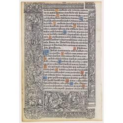 A printed leaf from Book of Hours.