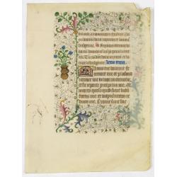 A manuscript leaf from a Book of Hours.