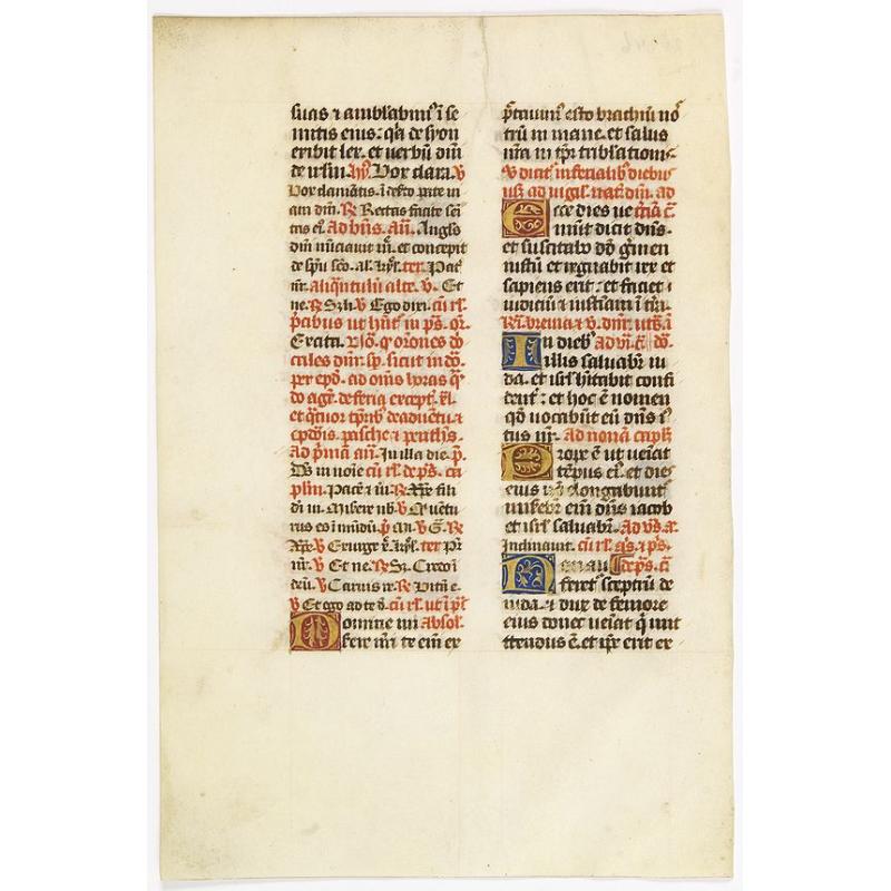 A manuscript leaf from a Book of Hours.