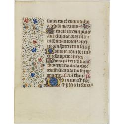 Leaf on vellum from a manuscript Book of Hours, use of Rome.