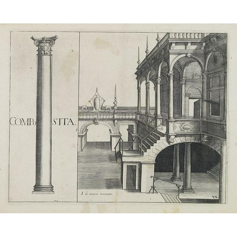 Composita. [ Perspective print after J. Vredeman de Vries. ]