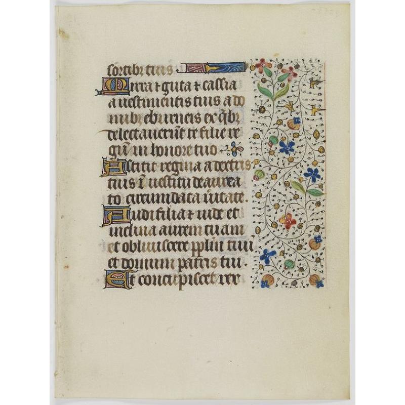 Leaf on vellum from a manuscript Book of Hours, use of Rome.