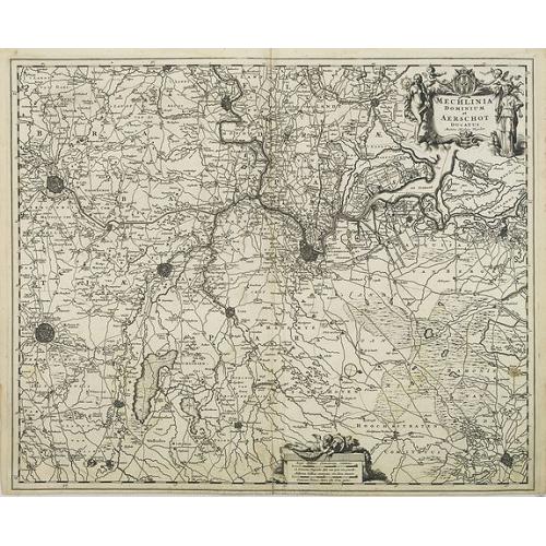 Old map image download for Mechlinia Dominium et Aerschot Ducatus Auctore Nicolao Visscher.