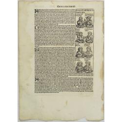 [Text page with historical personalities and Publius Terentius Afer. ] Quita etas mudi. Foliu. LXXXV