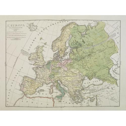 Old map image download for L'Europa colle politiche divisioni nel 1827.