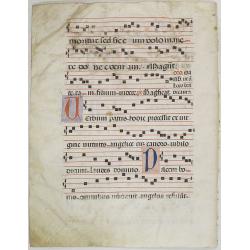 Leaf on vellum from a antiphonary.