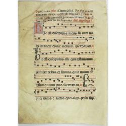 Leaf on vellum from a antiphonary.