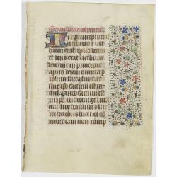 Leaf on vellum from a manuscript Book of Hours, use of Rome.