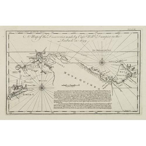 Old map image download for A Map of the Discoveries made by Capt.n Will.m Dampier in the Roebuck in 1699.