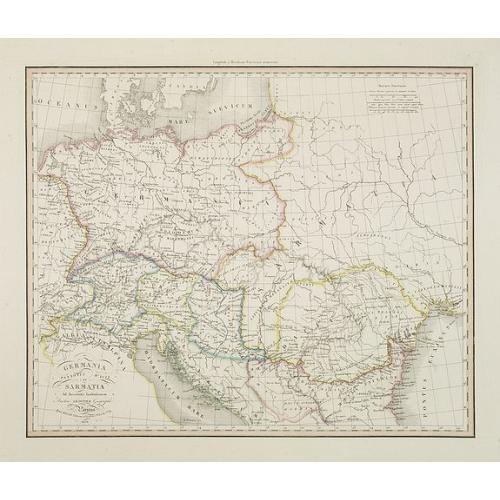 Old map image download for Germania pannonia d'Acia et Sarmatia ad Juventutis Institutionem . . .