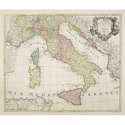 Old map image download for L' Italie, Dressee sur les Observations de Mrs. De L' Academie Royale des Sciences..