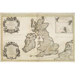 Les Isles Britanniques qui contiennents les- Royaumes, d' Angleterre, Escosse, et Irland.