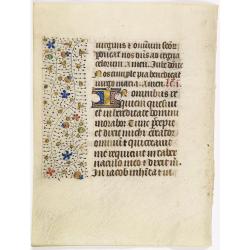 Leaf on vellum from a manuscript Book of Hours, use of Rome.