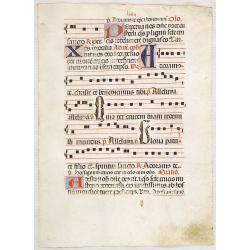 Leaf on vellum from a antiphonary.