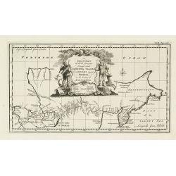 An exact chart of the countries through which Capt. Behring travelled from Tobolsky capital of Siberia ti the country of Kamtschatka.