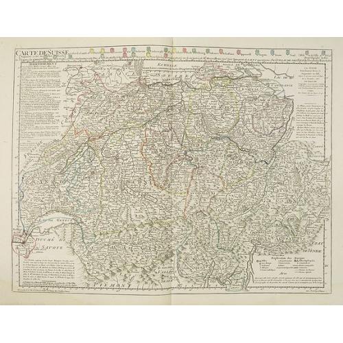 Old map image download for Carte de Suise ou sont les Cantos de Zurich Berne . . .