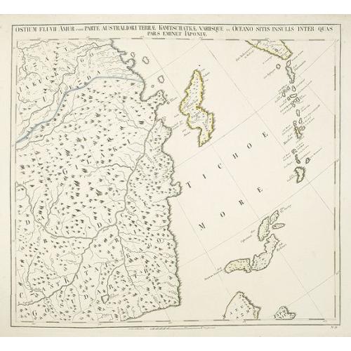 Old map image download for Ostium Fluvii Amur cum parte australiori terrae Kamtschatkae variisque in Oceano sitis Insulis inter quas pars eminet Japoniae. No.19