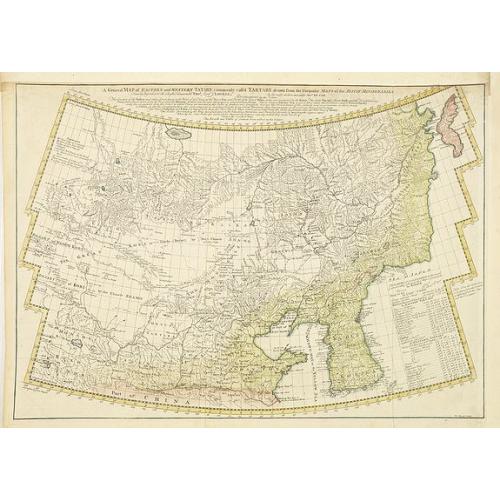 Old map image download for A General Map of Eastern and Western Tatary, commonly call'd Tartray, drawn from the Particular Maps of the Jesuit Missionaries. . .