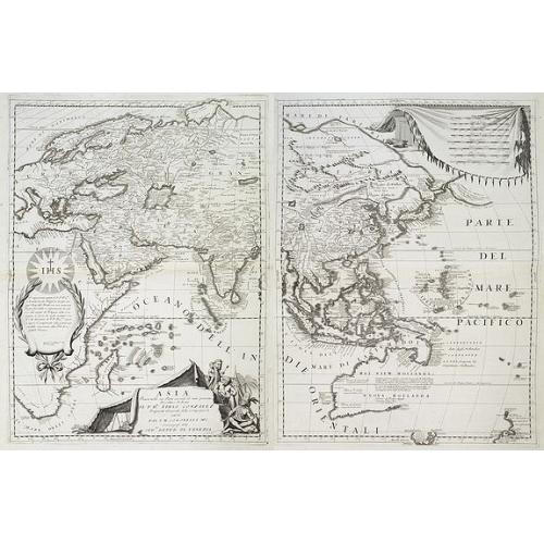 Old map image download for [Coronelli's 2 sheet map of Asia] Parte Occidentale dell' Asia. . . / Parte orientale dell' Asia . . .