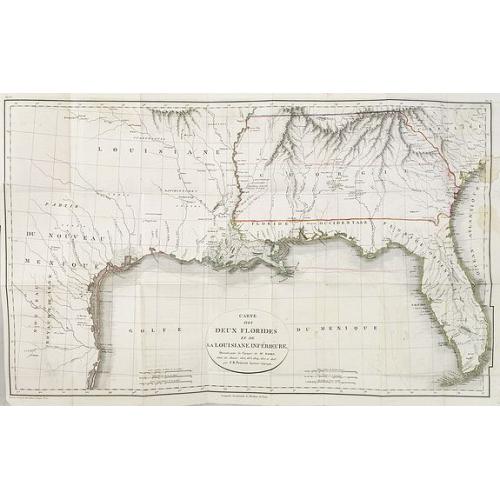 Old map image download for Carte des deux Florides et de la Louisiane inférieure : dressee pour les voyages de Mr. Robin dans les annees 1802, 1803, 1804, 1805 et 1806. . .