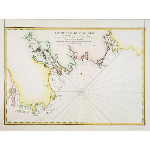 Old map image download for Plan du port de Chibouctou à la cote de l'Acadie avec les cotes voisines. . .